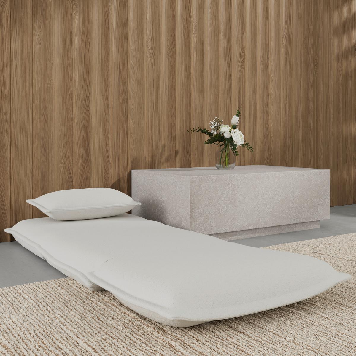 Fotelj S Funkcijo Ležišča Tamara, Bela - bela, Moderno, kovina/tekstil (82/31/69cm) - Bessagi Home