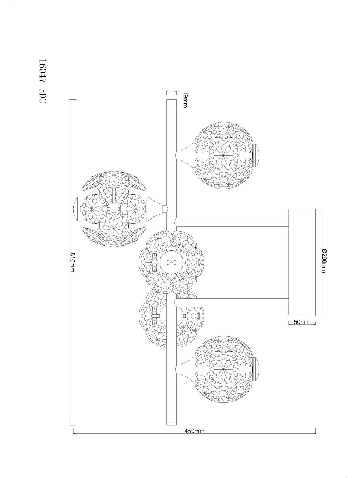 LED-DECKENLEUCHTE 16047-5DC VIRINA - Klar/Chromfarben, Konventionell, Glas/Metall (61/30/46cm) - Globo