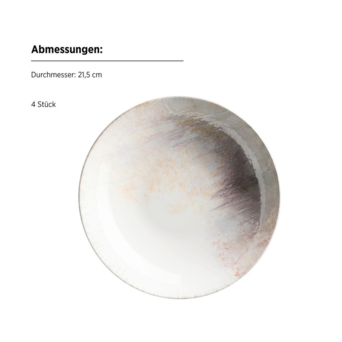 Suppentellerset 935622 - Weiss/Lila, Basics, Keramik (21,5/4,8cm) - Mäser
