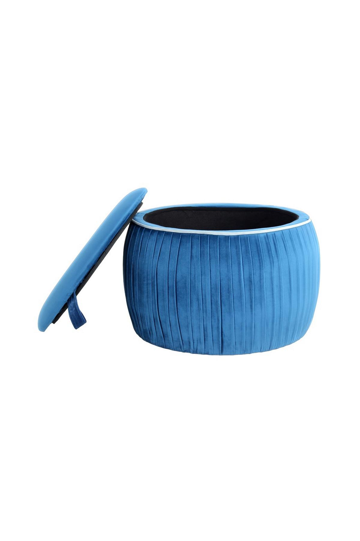 Hocker Adoree 100 - Blau, Design, Textil (63cm) - Kayoom