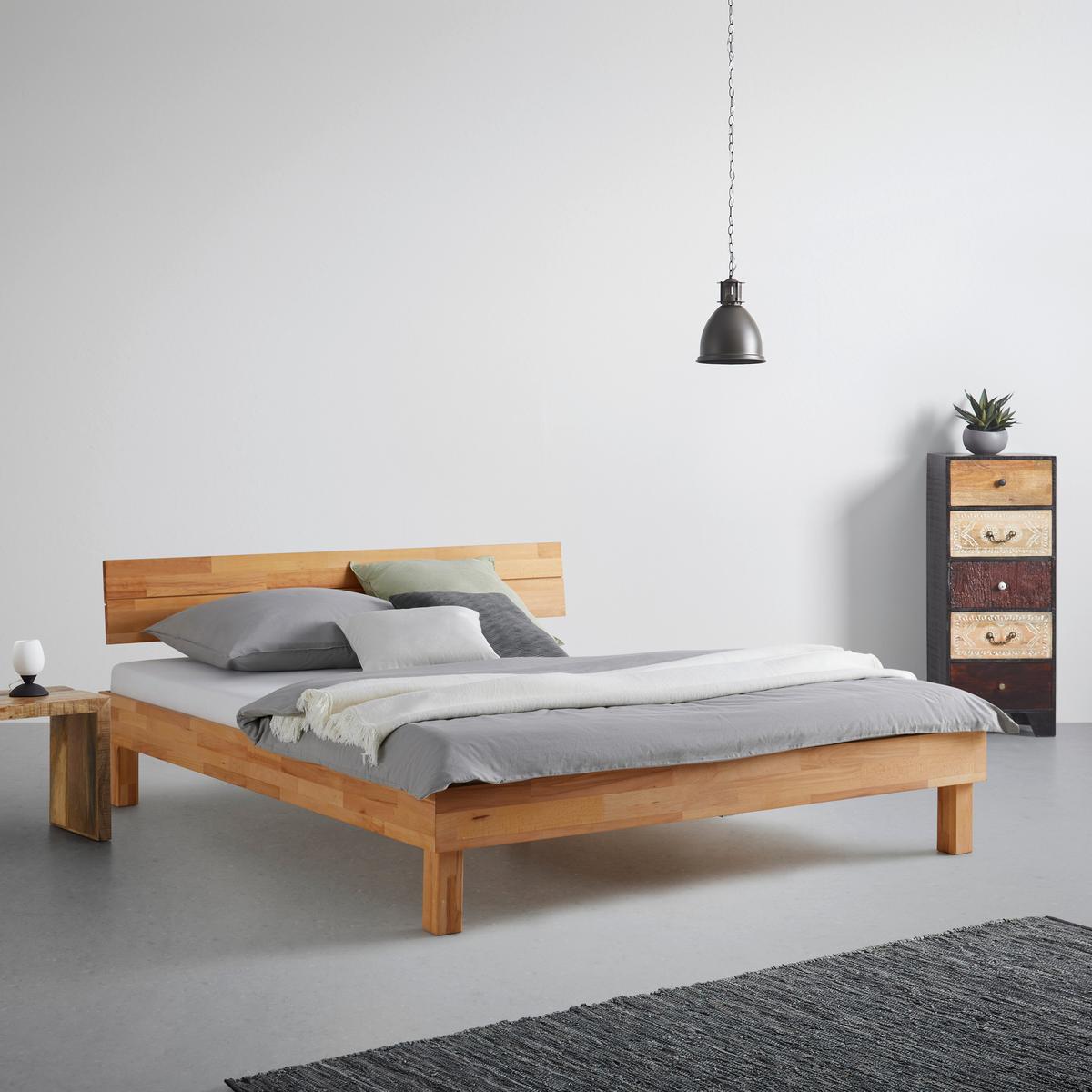 Bett aus Massiv Holz ca. 160x200cm - Naturfarben, KONVENTIONELL, Holz (160/200cm) - ecoTree