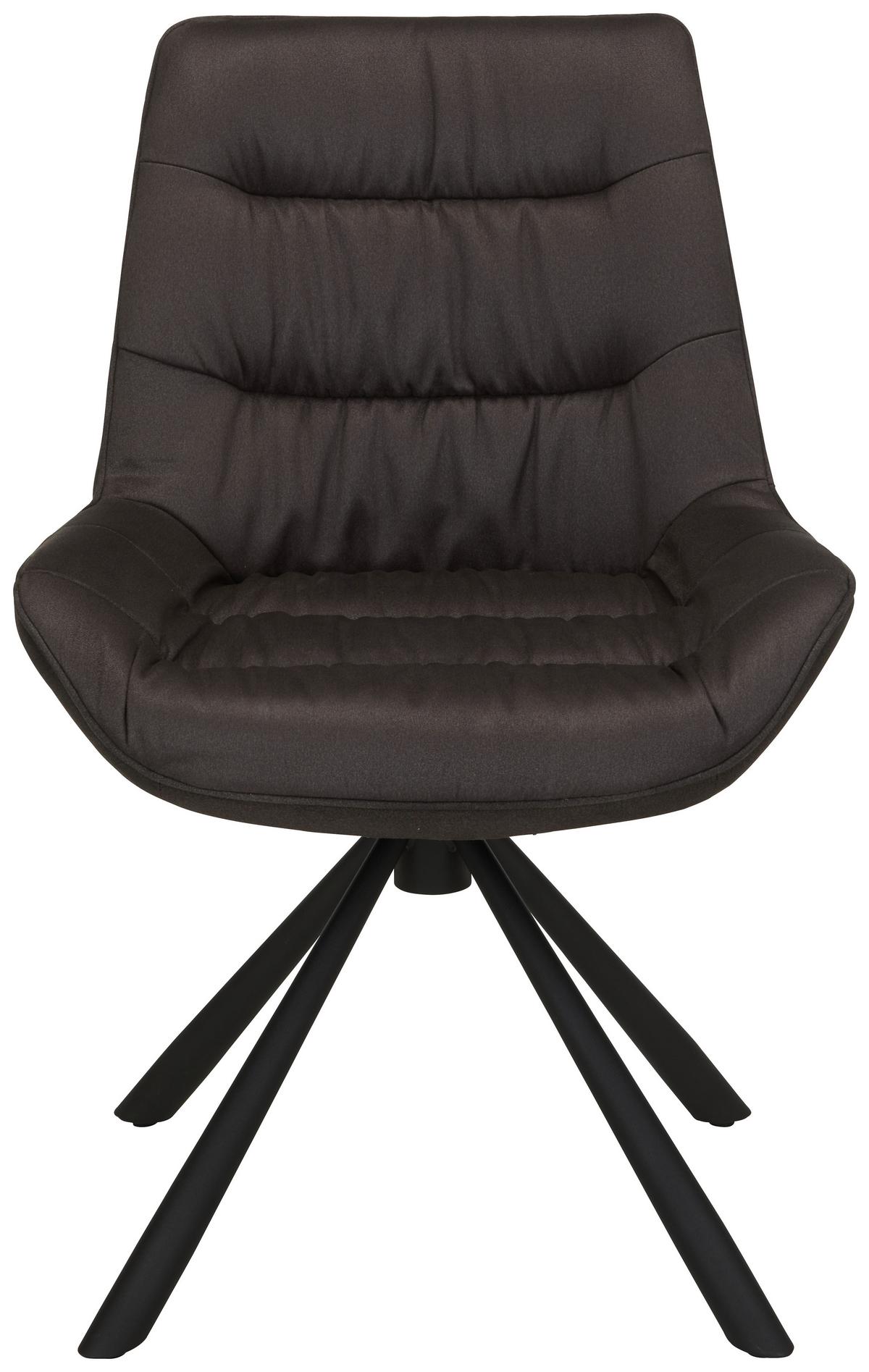 Stuhl Rebell in Grau Struktur - Schwarz/Grau, MODERN, Textil/Metall (57/84/63cm) - Mömax