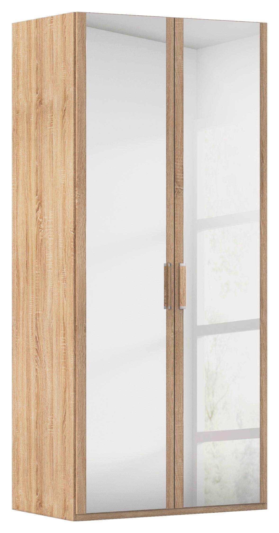 Omara S Klasičnimi Vrati Evelyn, Barva Hrasta - srebrne barve/hrast sonoma, Design, umetna masa/steklo (101/223/60cm) - Novel