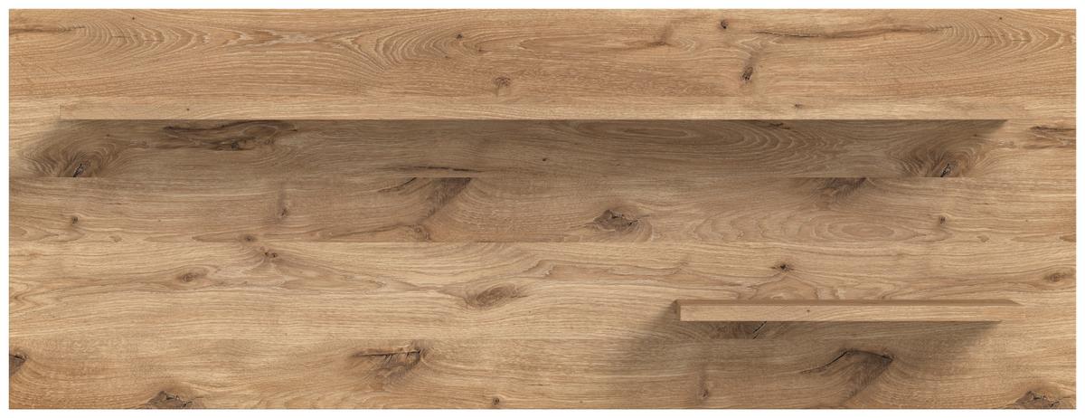 Stenska Polica Woody, Pribl. 160x60x20 Cm, Nox Hrast - antracit, Natur, leseni material (160/60/20cm)
