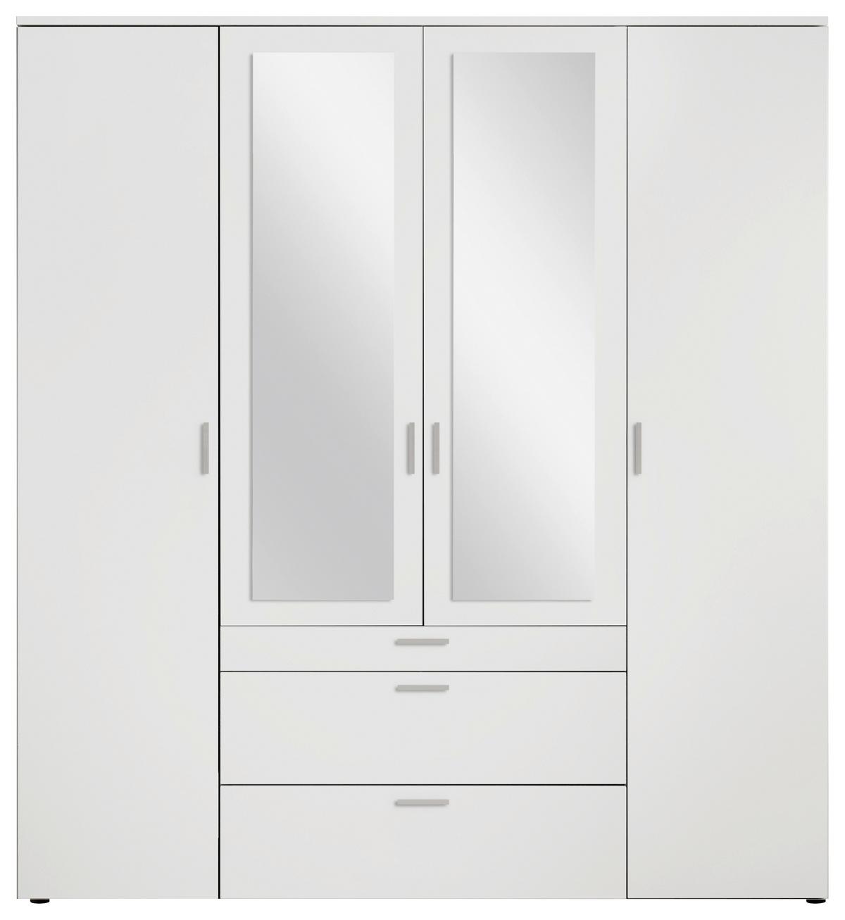 SZAFA UCHYLNA VESALA - biały/kolor aluminiowy, Modern, materiał drewnopochodny/tworzywo sztuczne (180/195/56cm) - P & B