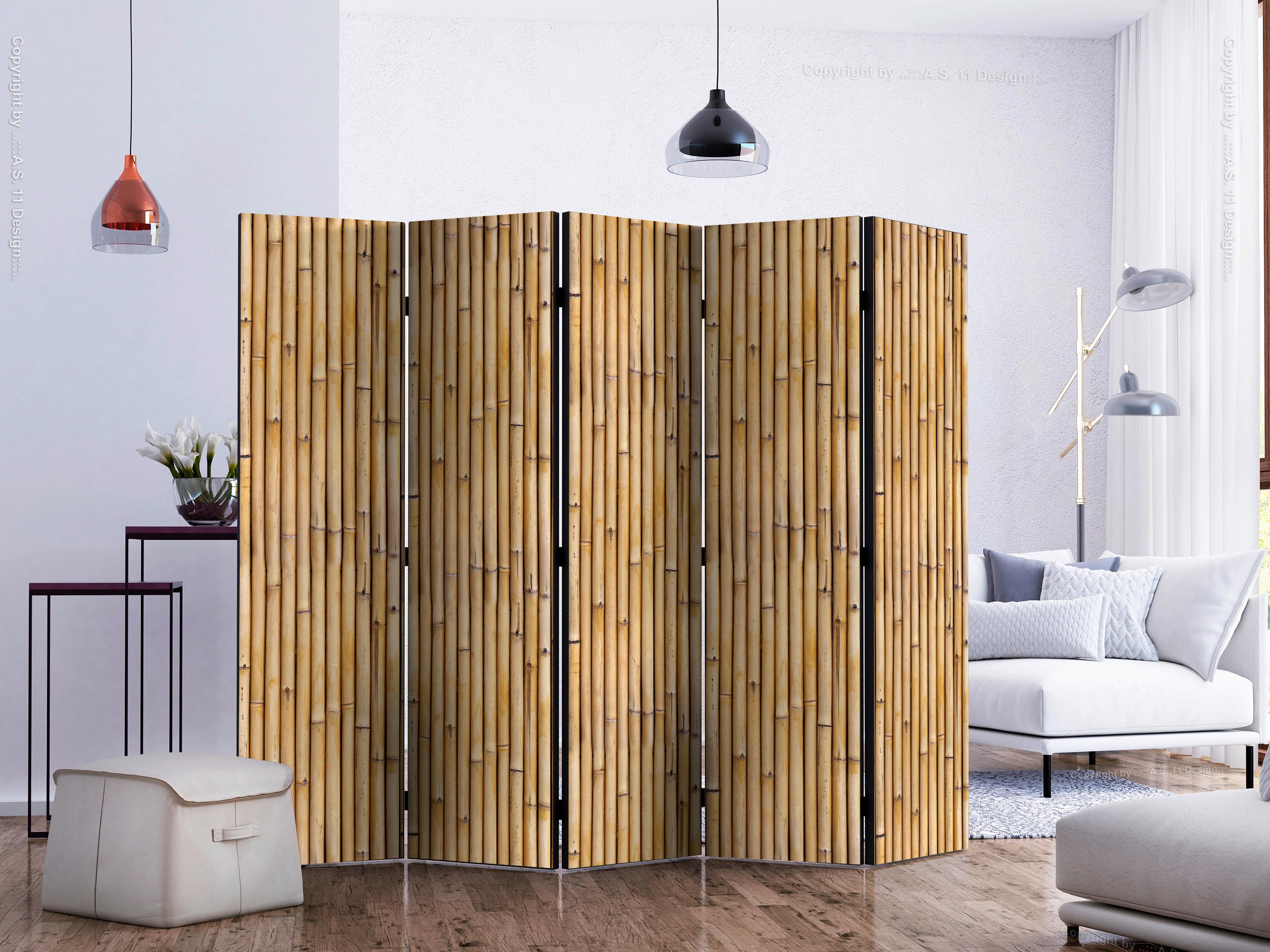 Paravan Amazonian Wall I, 5-Delni, Akustičen - bež/rjava, Basics, umetna masa/tekstil (225/172/3cm) - artgeist