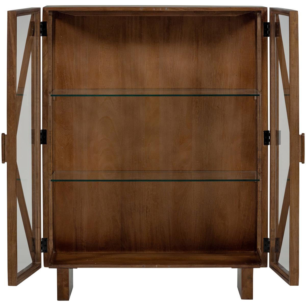 Vitrine Kella Dunkelbraun B: 100 cm - Dunkelbraun, Design, Glas/Holz (100/132/44cm) - Livetastic