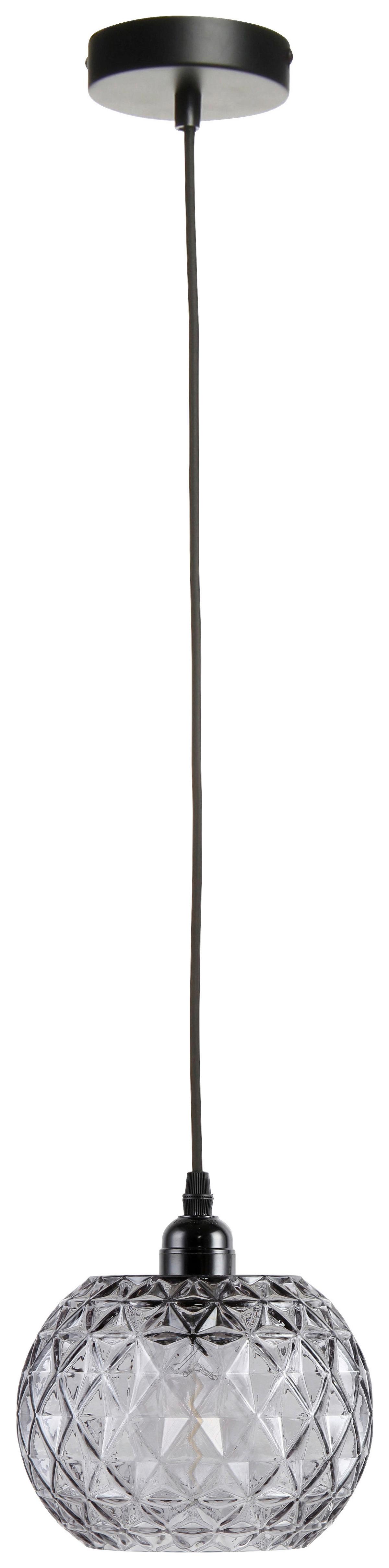 Hängeleuchte Corvus Klar / Grau - Klar/Grau, Basics, Glas (18/18/18cm) - Kayoom