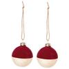 Christbaumkugel-Set Natalya in Rot, 2 Stück - Rot, Glas/Textil (6cm) - Modern Living