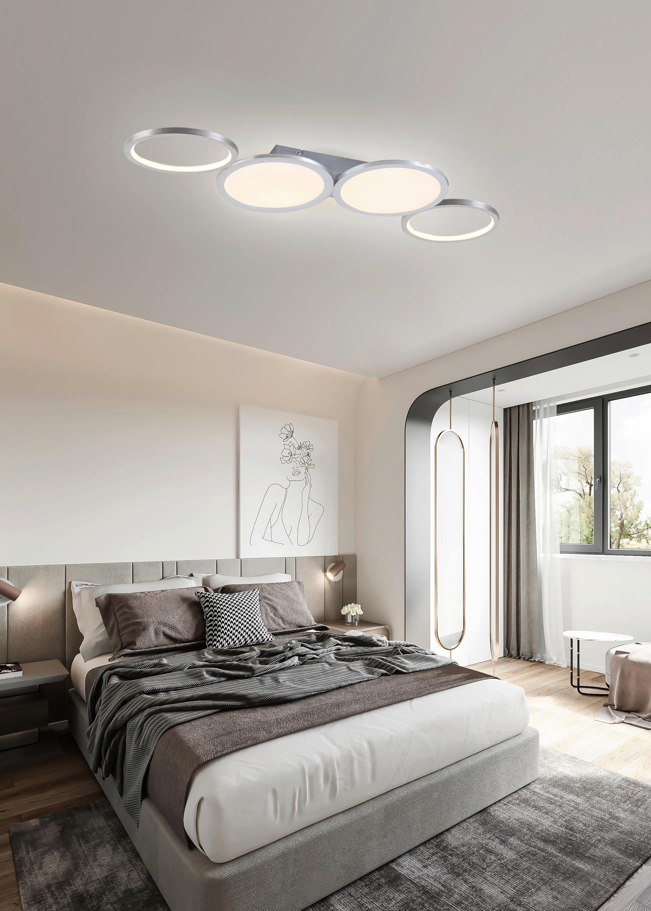 LAMPA SUFITOWA LED C13989L - kolor aluminiowy, Design, tworzywo sztuczne/metal (91/34/6cm) - Novel
