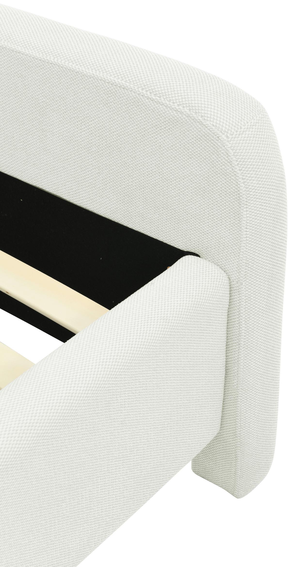 Oblazinjena Postelja Pipe, Bela, 180x200cm - barve hrasta/bela, Design, kovina/tekstil (205/110/233cm) - Livetastic