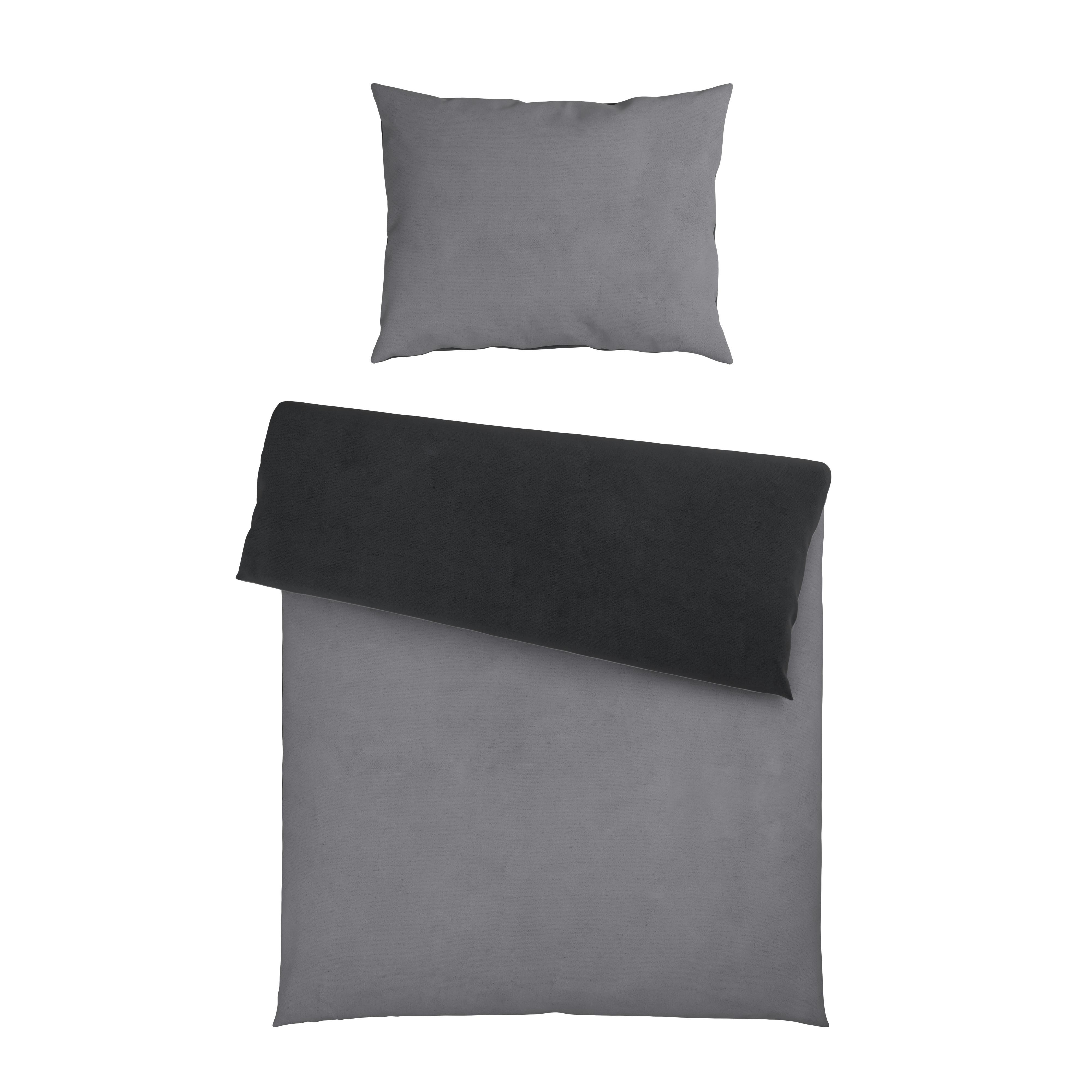 Wendebettwäsche Cashmere Wende Anthrazit/Silber ca. 140x200cm - Anthrazit/Silberfarben, Textil (140/200cm) - Mömax