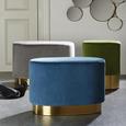 Hocker Blau Samt - Blau, MODERN, Holz/Holzwerkstoff (52/35cm) - Mömax modern living