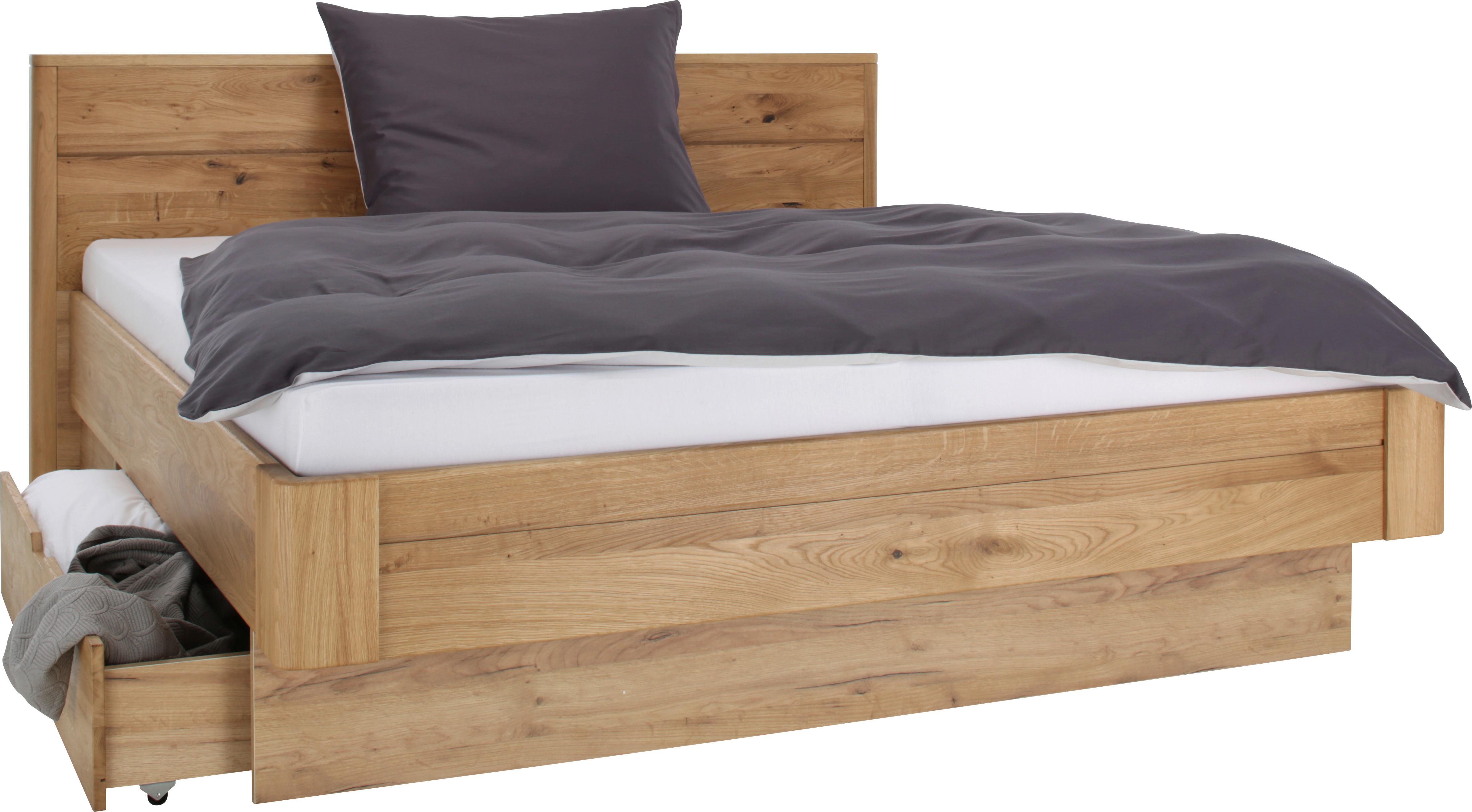 Bett in Eichefarben ca.160x200cm - Eichefarben, KONVENTIONELL, Holz (160/200cm) - ecoTree