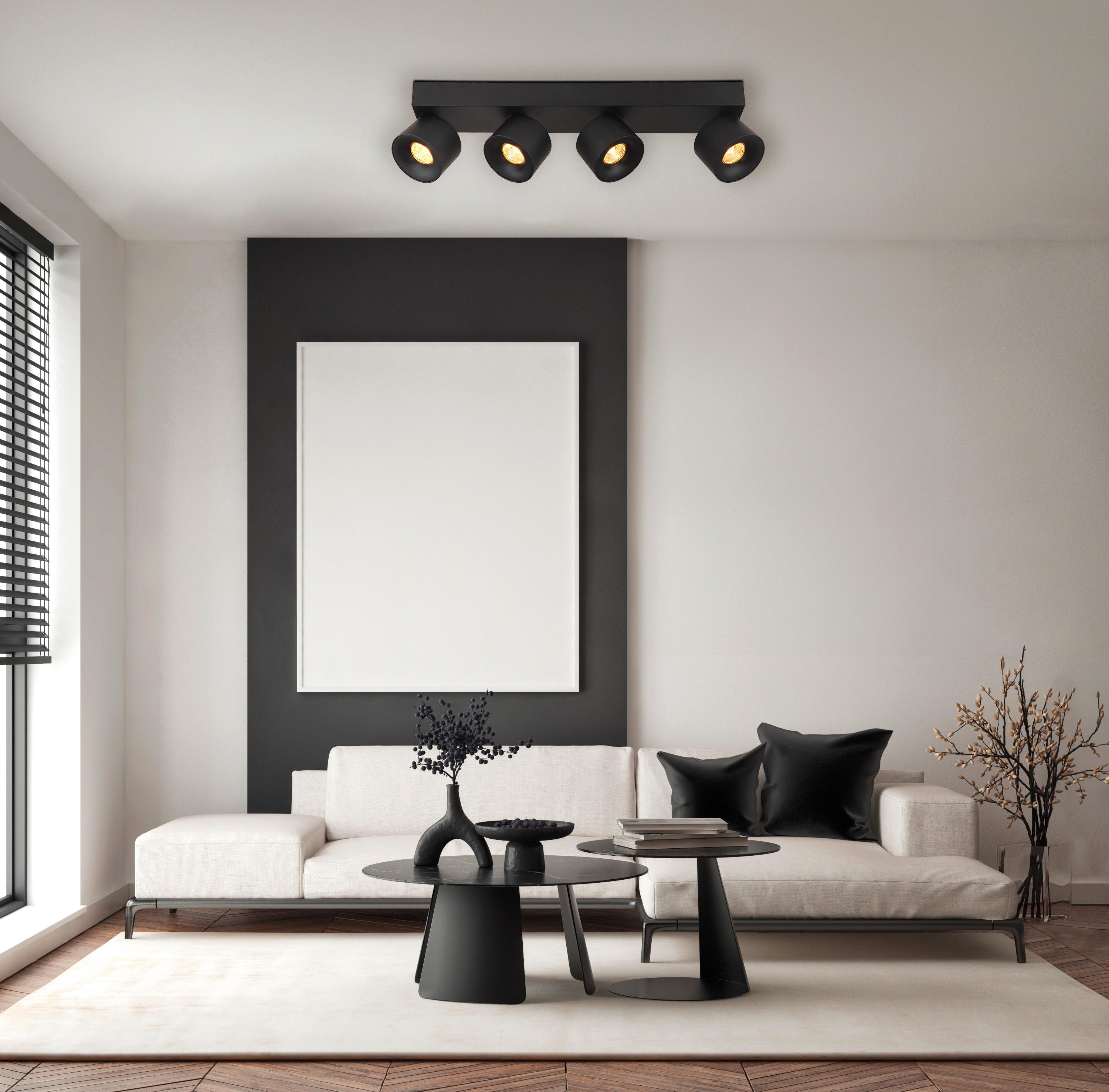 LED-Strahler Rae Schwarz max. 6 Watt - Transparent/Schwarz, Design, Kunststoff/Metall (45,5/7,2/12cm) - Globo