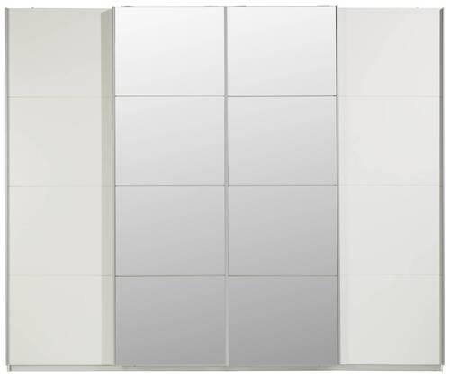 Schwebetürenschrank in Weiss - Weiss/Alufarben, Konventionell, Holzwerkstoff/Metall (270/226/60cm) - Premium Living