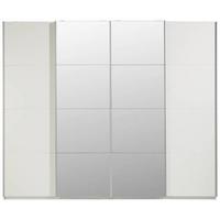 Schwebetürenschrank in Weiss - Weiss/Alufarben, Konventionell, Holzwerkstoff/Metall (270/226/60cm) - Premium Living
