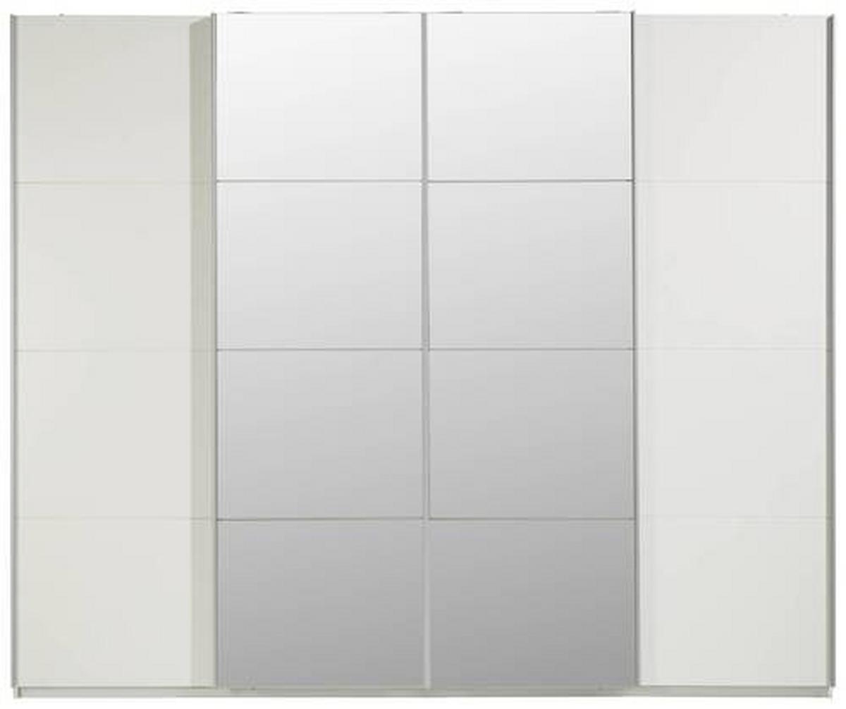 Schwebetürenschrank in Weiss - Weiss/Alufarben, Konventionell, Holzwerkstoff/Metall (270/226/60cm) - Premium Living