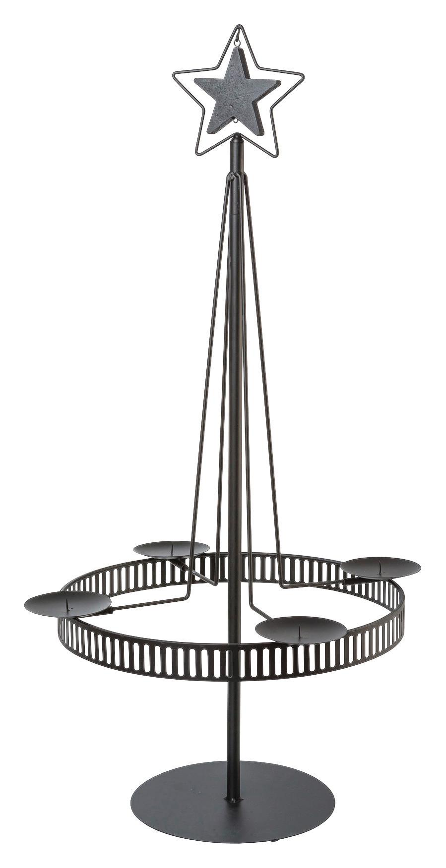 Gyertyatartó Stella I - fekete, Basics, fém (49/90cm)