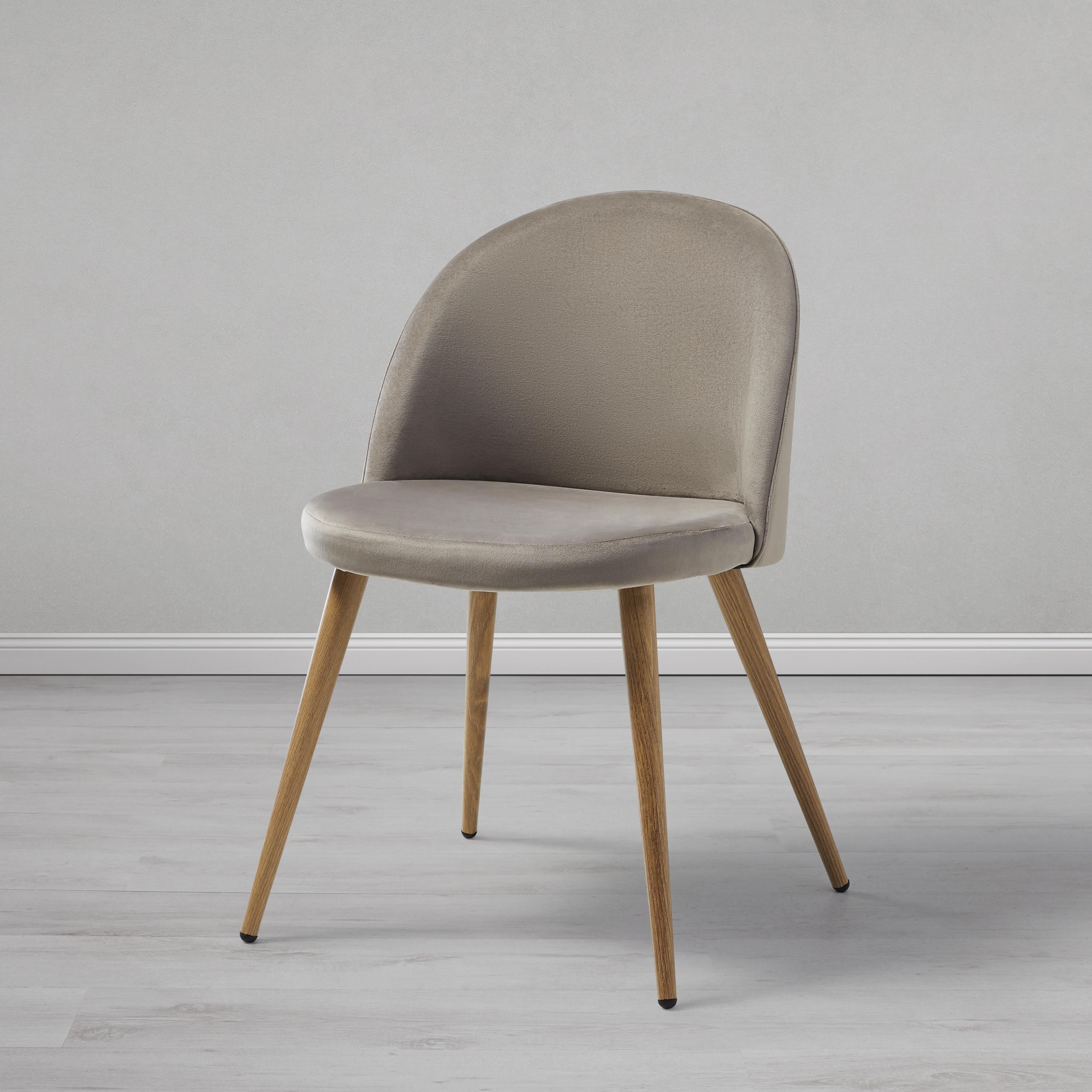 STUHL in Hellbraun 'Dean' - Hellbraun, MODERN, Textil/Metall (50,5/75/76,50cm) - Bessagi Home