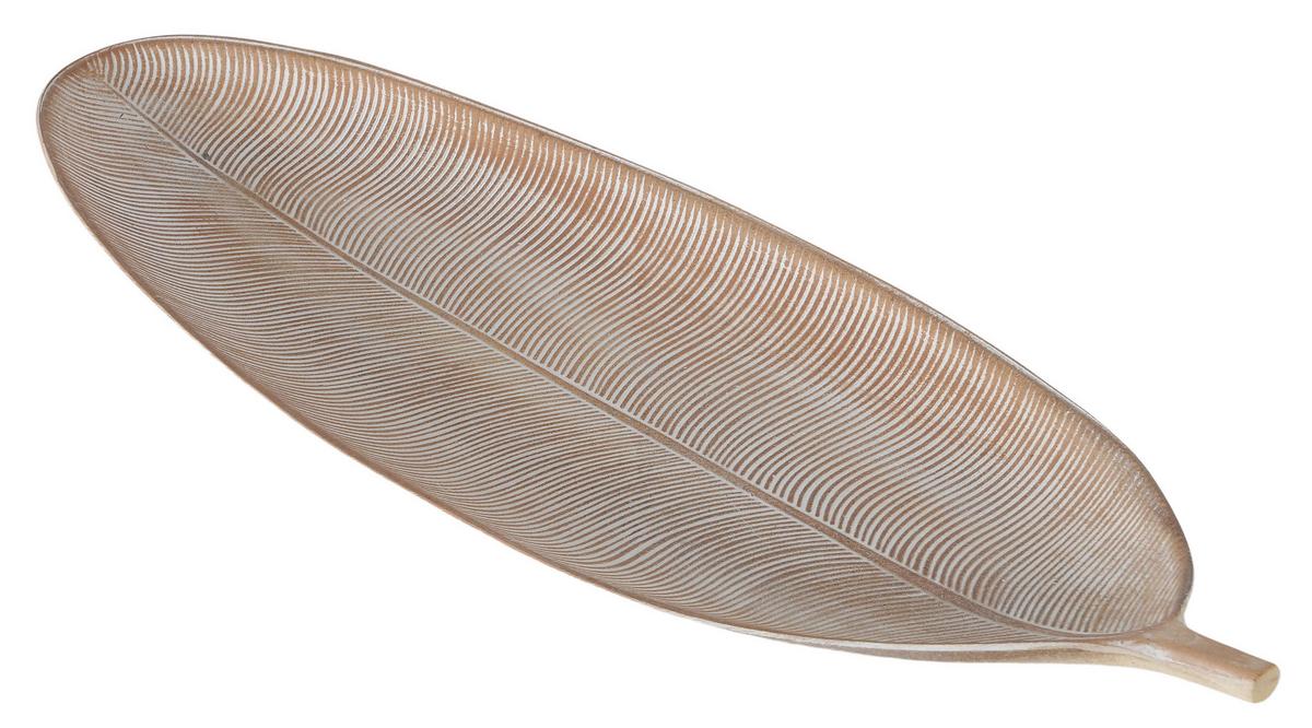 Dekotablett Avaro I in Naturfarben - Naturfarben, Lifestyle, Holzwerkstoff (14,5/2,5/40,5cm) - Modern Living