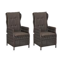 Gartensessel-Set Saviano 2-tlg. Grau - Grau, KONVENTIONELL, Kunststoff/Textil (58/108/69,5cm) - Gardenson