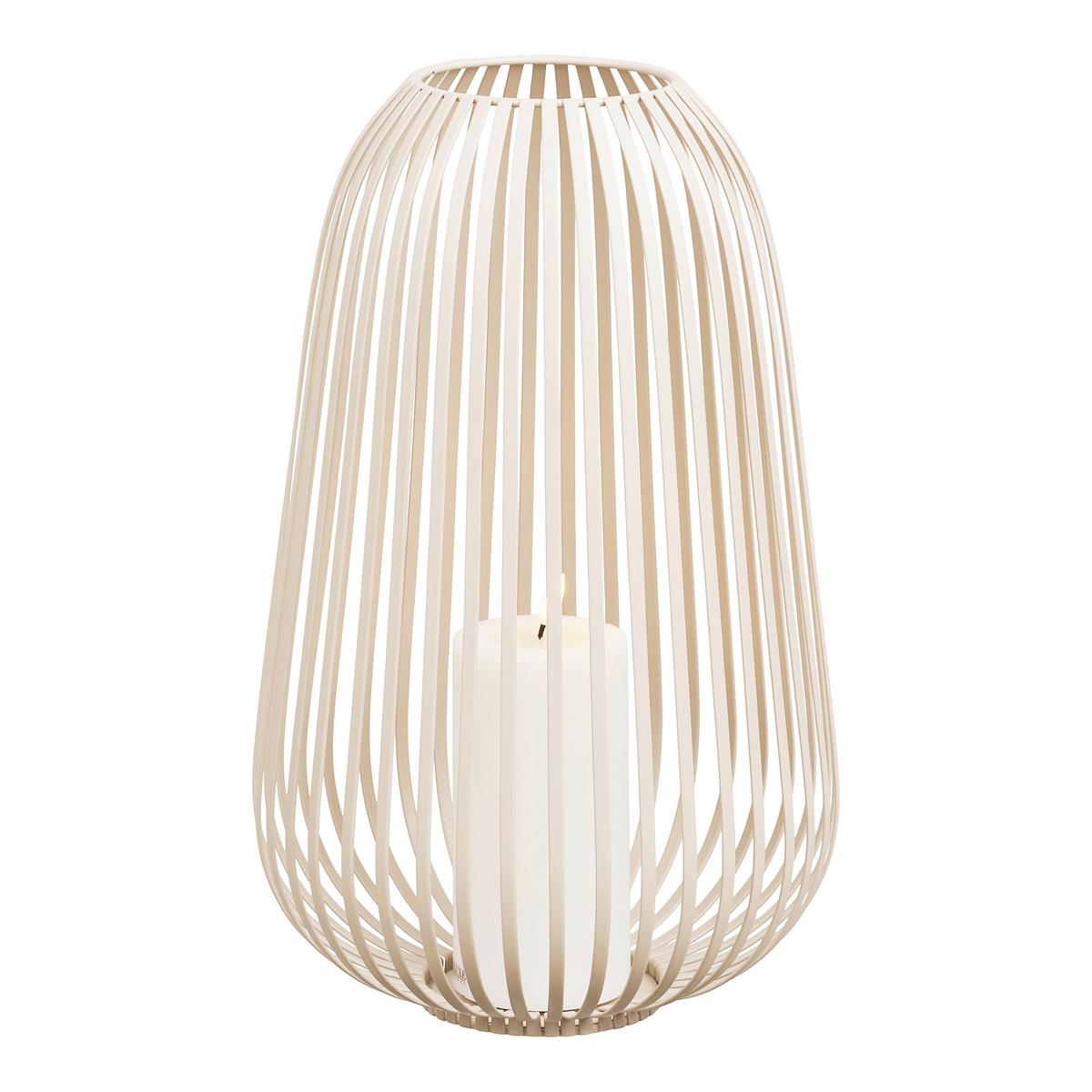 Laterne Stoense Lantern Beige - Beige, Basics, Metall (24,5/40/24,5cm)