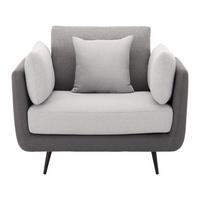 Sessel Genesis Grau Webstoff - Schwarz/Grau, MODERN, Holz/Textil (112/65/91cm) - Bessagi Home