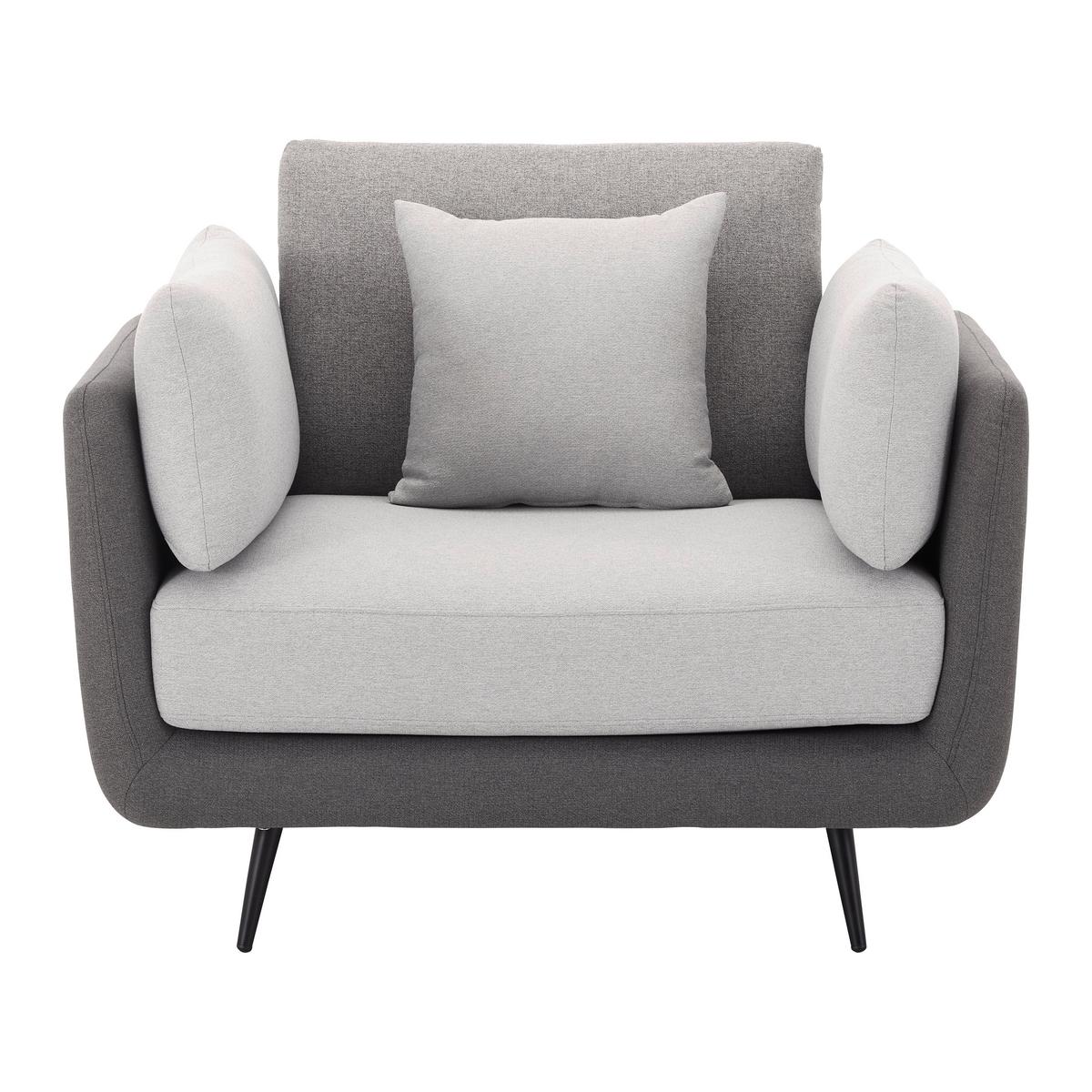 Sessel Genesis Grau Webstoff - Schwarz/Grau, MODERN, Holz/Textil (112/65/91cm) - Bessagi Home