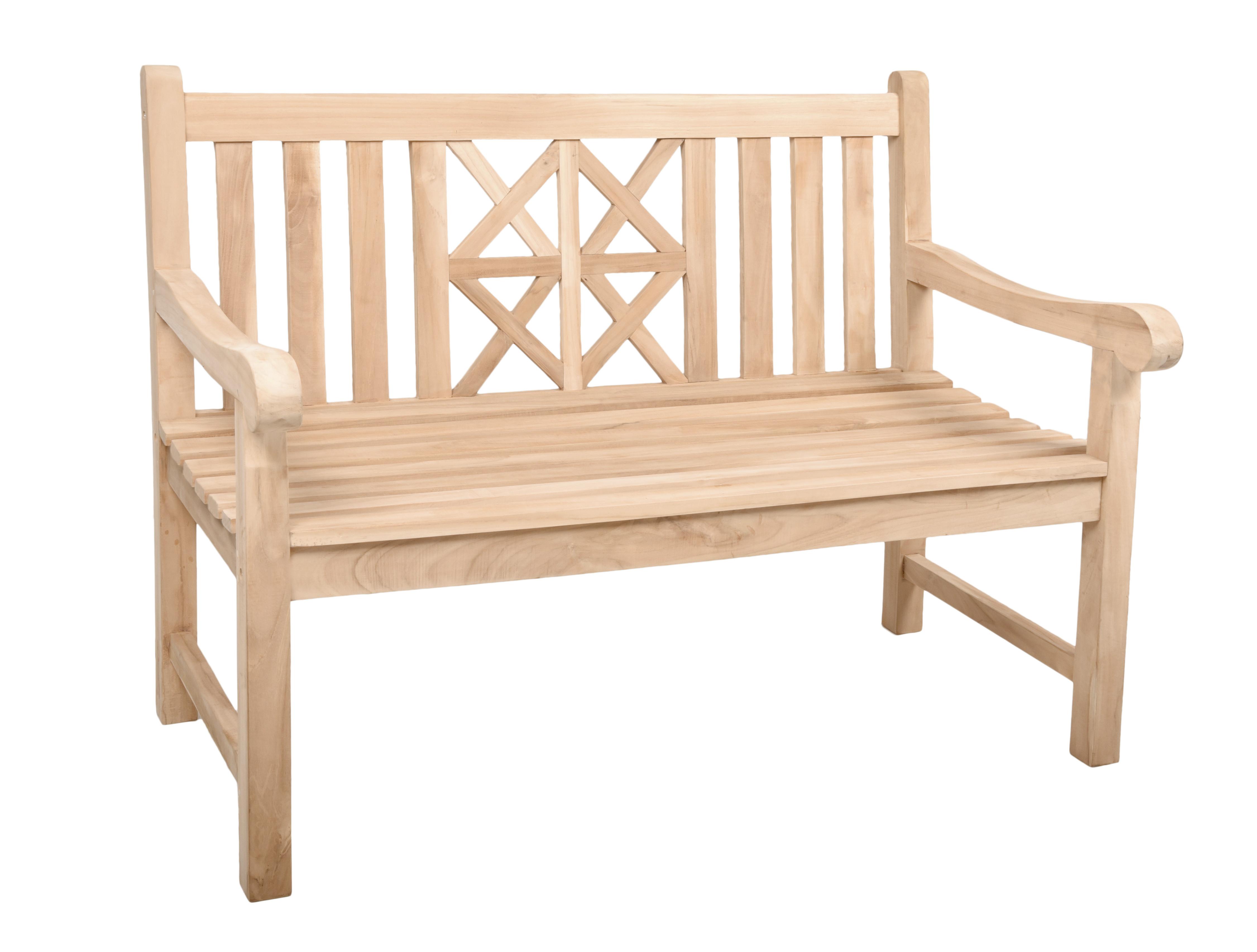 Gartenbank Pantar Teak 2-Sitzer - Braun/Teakfarben, MODERN, Holz (66/92/120cm) - Gardenson
