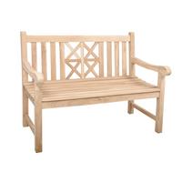 Gartenbank Pantar Teak 2-Sitzer - Braun/Teakfarben, MODERN, Holz (66/92/120cm) - Gardenson