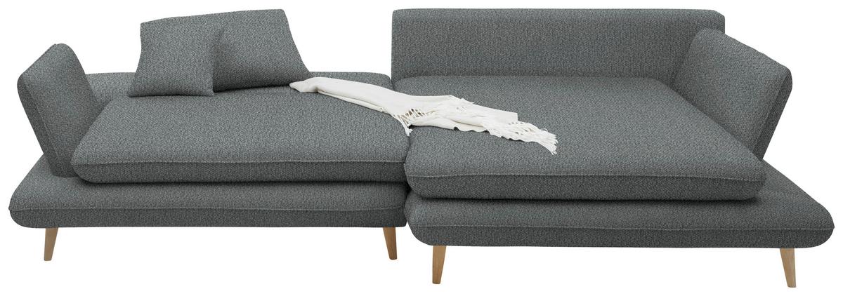 Ecksofa Monte Dunkelgrau - Dunkelgrau/Naturfarben, ROMANTIK / LANDHAUS, Holz/Textil (283/181cm) - Based