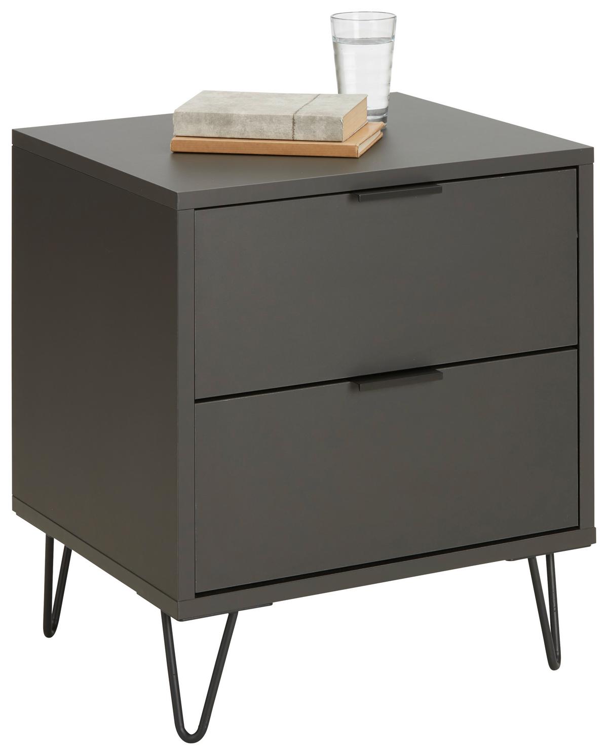 NACHTTISCH BOUNTY - Anthrazit, Modern (51/47/45cm) - Mömax