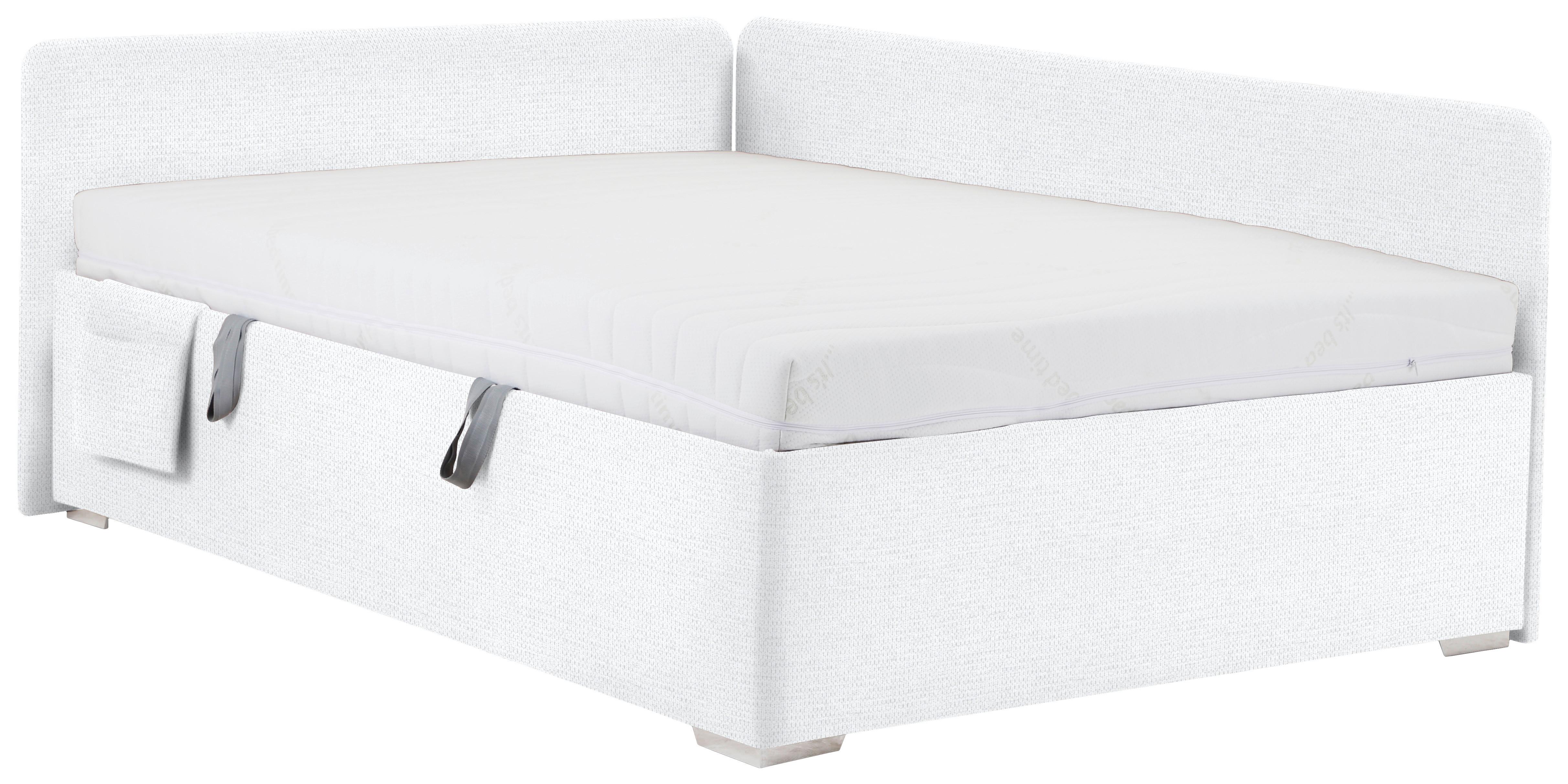 Krevet Remi - bijela/prirodne boje, Konvencionalno, drvo/tekstil (120/200cm) - Based