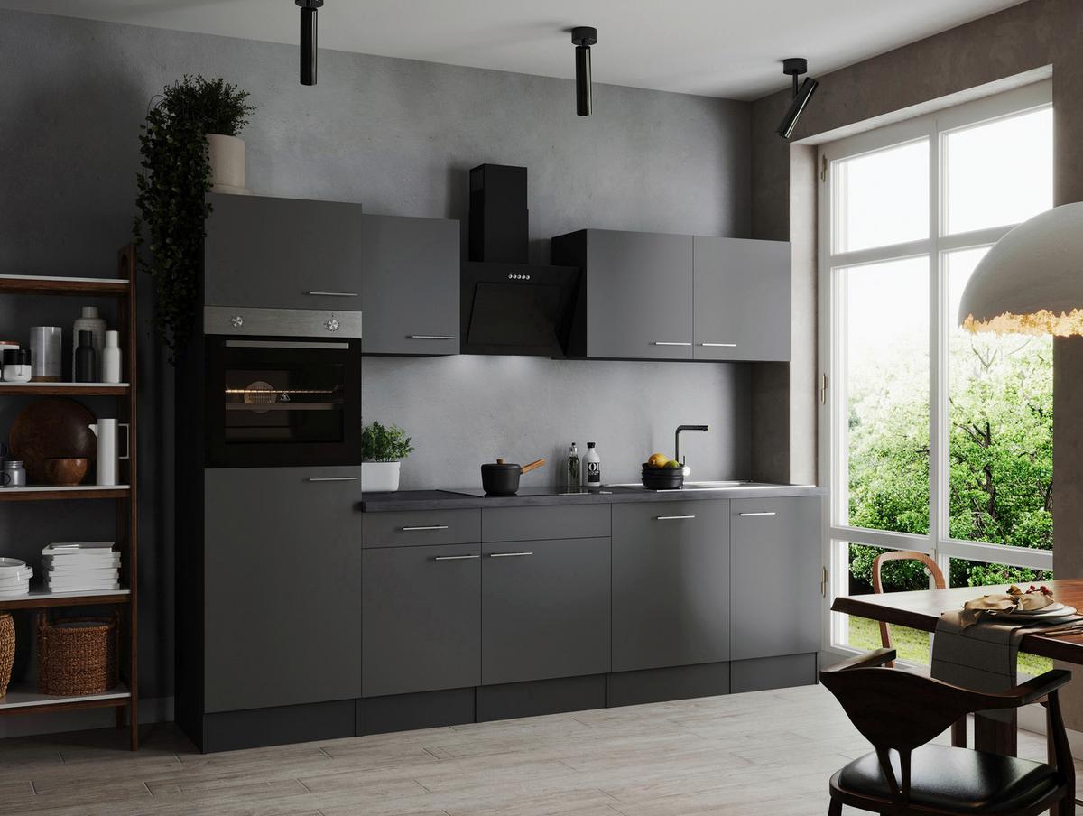 Kuhinjski Blok Z Aparati Oliver, 280cm - srebrne barve/siva, Design, kovina/leseni material (280cm) - Respekta