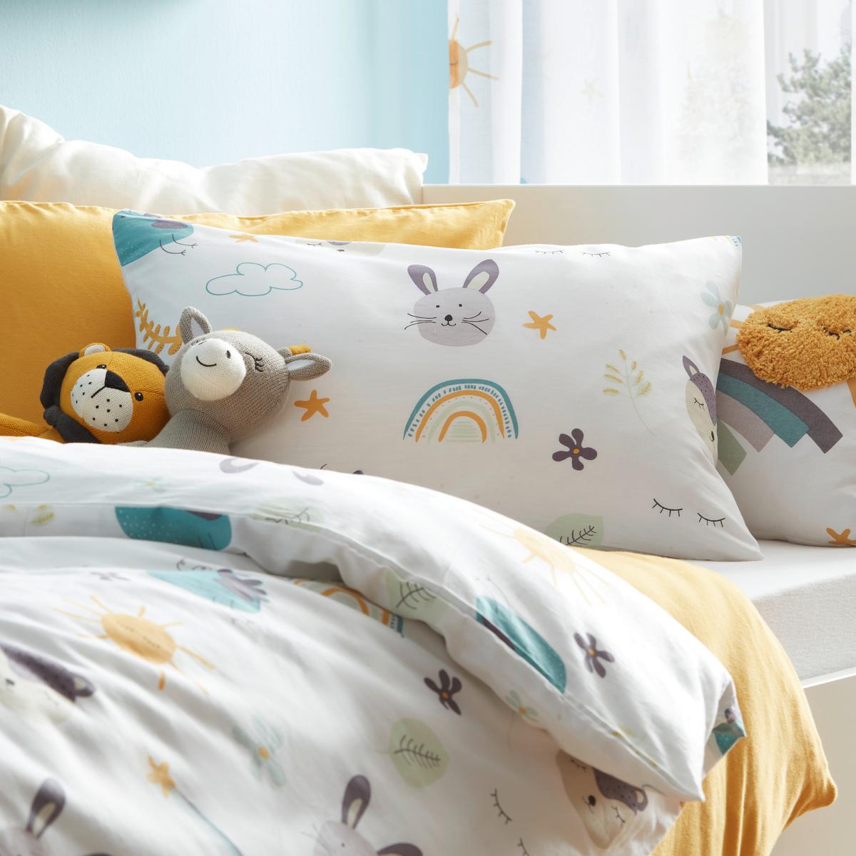 Kinderbettwäsche Sunny ca. 40/60x100/135cm - Weiß, MODERN, Textil (100/135cm) - Premium Living