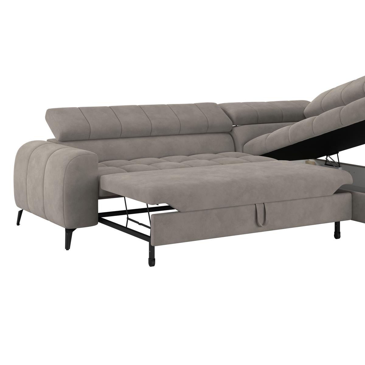 Kutna Garnitura Volf - siva/crna, Trend, tekstil/metal (261/203cm) - Modern Living