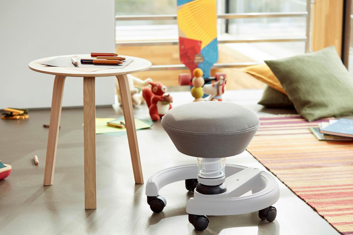 STOŁEK BIUROWY AERIS SWOPPSTER - biały/szary, Konventionell, tworzywo sztuczne/metal (48/32-47,5/48cm) - Aeris