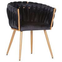 Armlehnstuhl Weavy in Schwarz/Gold - Goldfarben/Schwarz, Design, Textil/Metall (60/78/55cm) - Mömax