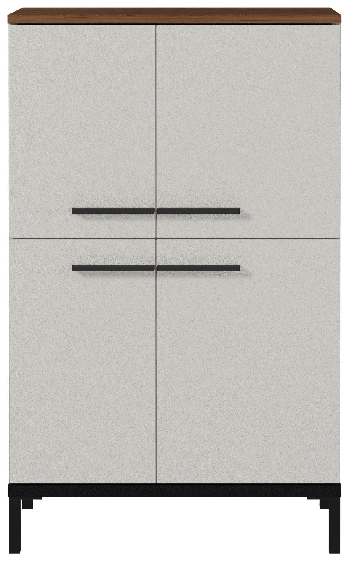 KOMODA WYSOKA YONKERS 573 - kolor orzechowy/czarny, Modern, materiał drewnopochodny/metal (60/97/34cm) - Xora