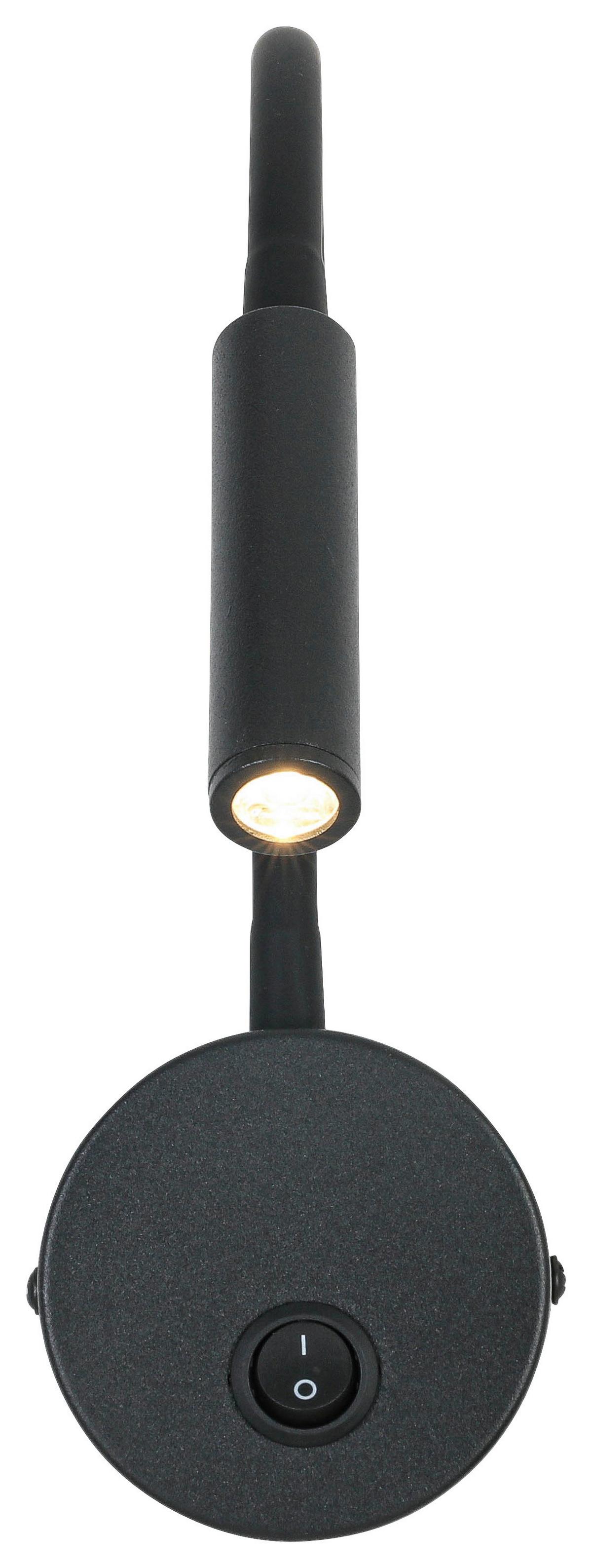 Led Svjetiljka Zidna Huoim - crna, Konvencionalno, metal/plastika (3/8/46cm) - Mömax