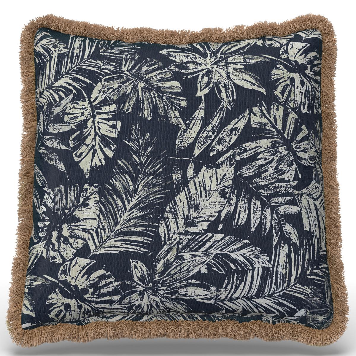 Outdoorkissen Nadia Blau/Weiß ca. 50x50 cm - Blau/Weiß, MODERN, Textil (50/50/10cm) - Bessagi Garden