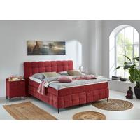 Boxspring Postelja Scarlett - črna/temno rdeča, Konvencionalno, kovina/tekstil (160/200cm)