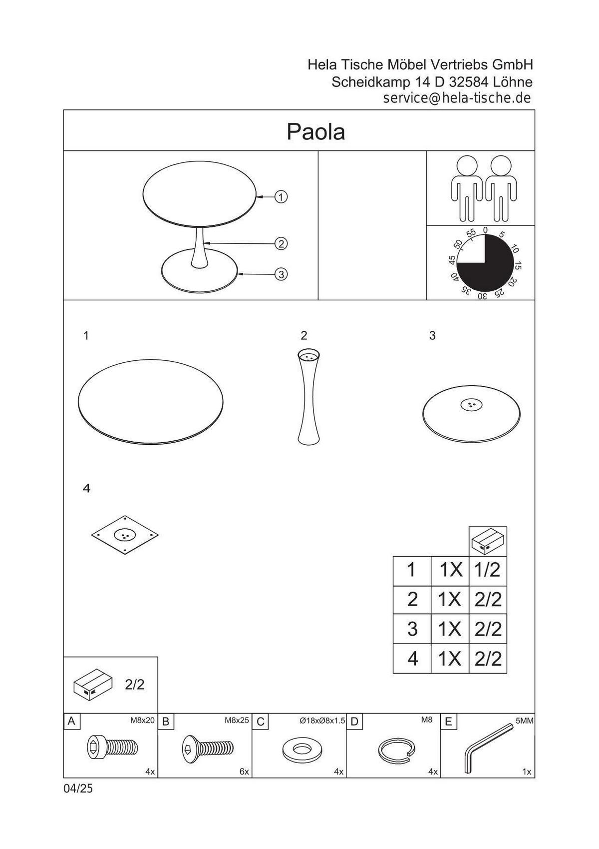 ESSTISCH PAOLA II T - Anthrazit/Schwarz, MODERN, Stein/Metall (90/75/90cm) - MID.YOU