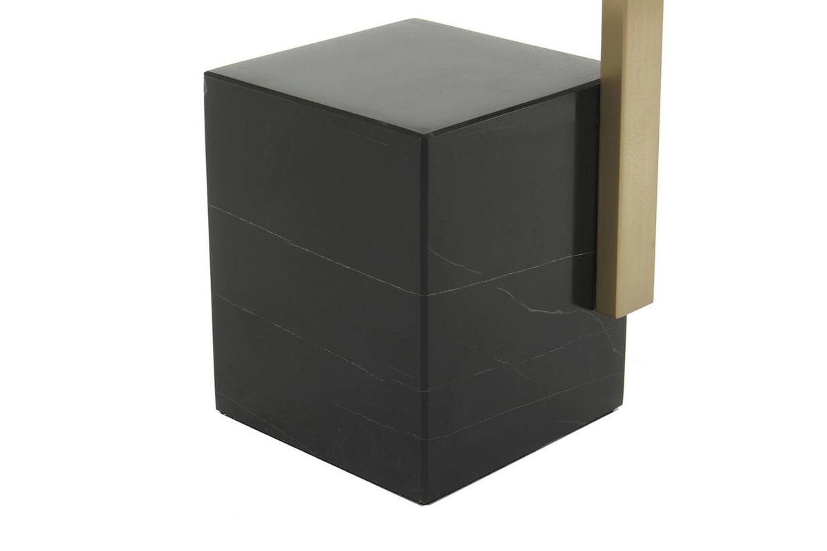 Beistelltisch Rocio 200 Schwarz - Design, Glas/Stein (30/30/56cm) - Kayoom