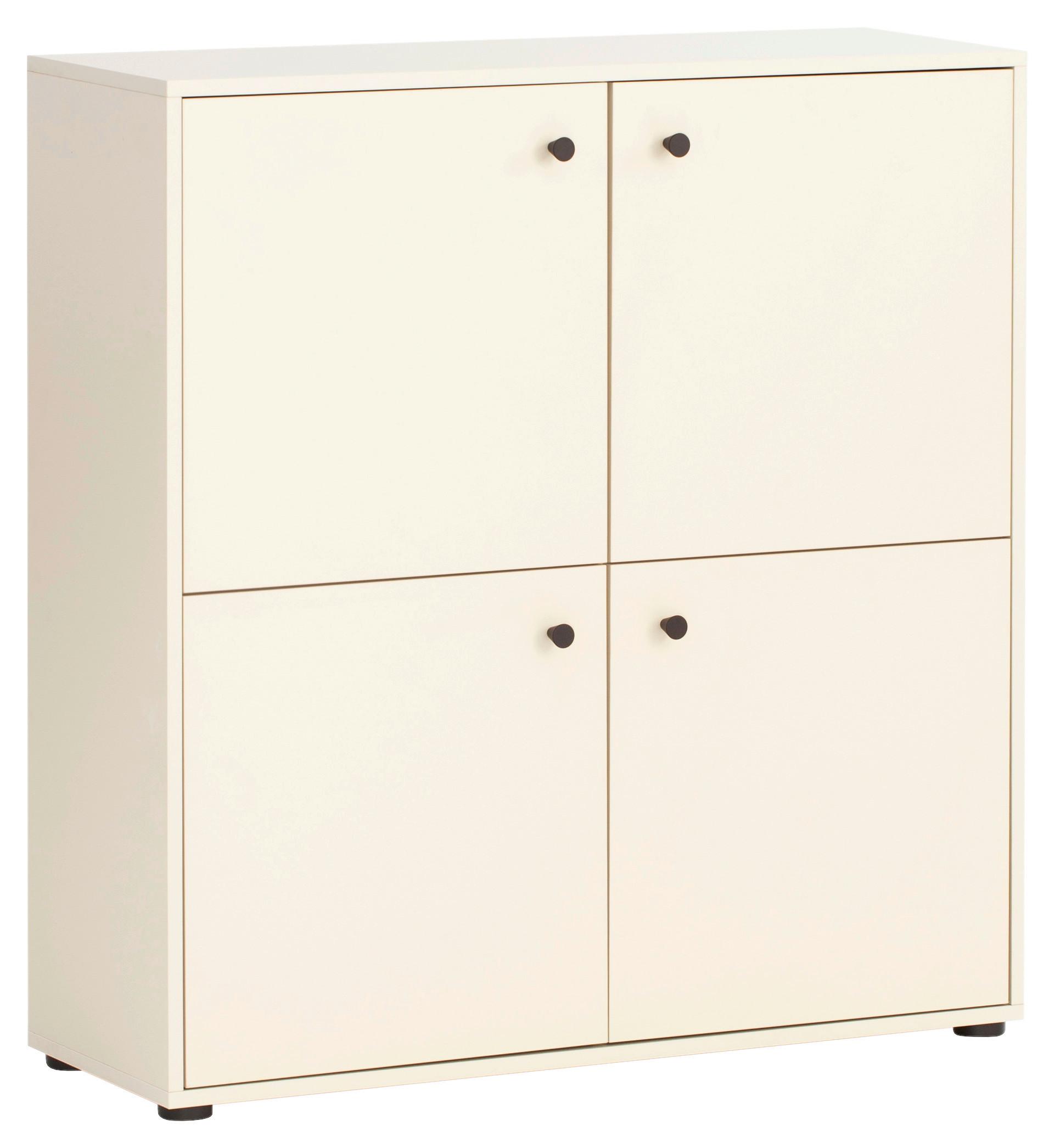 Visoka Komoda Lovund, Bež - črna/bež, Design, kovina/umetna masa (98,1/101,9/33,05cm) - MID.YOU