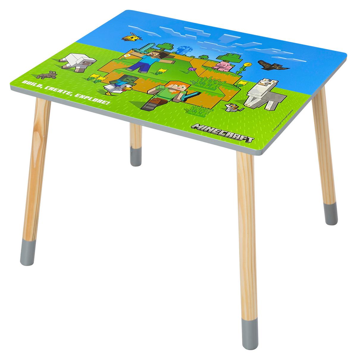 Kindersitzgruppe Minecraft 3-tlg. Grün/Blau - Multicolor, MODERN, Holz/Holzwerkstoff (60kg) - Minecraft