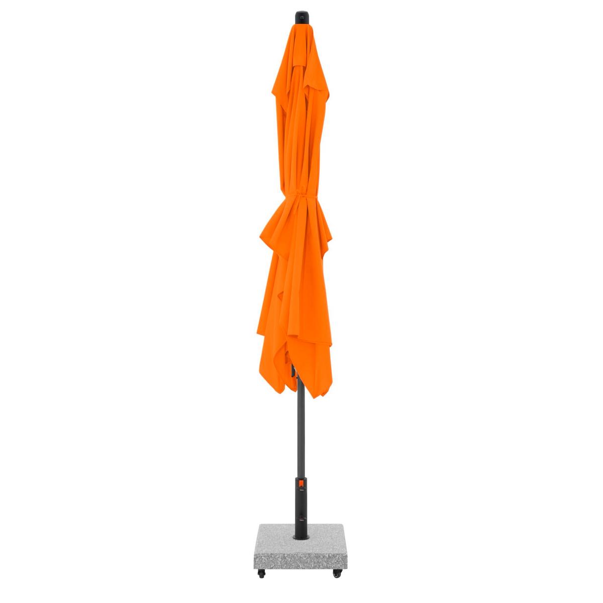Sonnenschirm Myzone Auto Tilt Orange ca. 300x200cm - Anthrazit/Orange, Basics, Textil/Metall (300/200cm) - Doppler