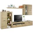 Wohnwand Eichefarben - Eichefarben/Hellgrau, KONVENTIONELL, Glas/Holzwerkstoff (300/200,9/41cm) - MÖMAX modern living