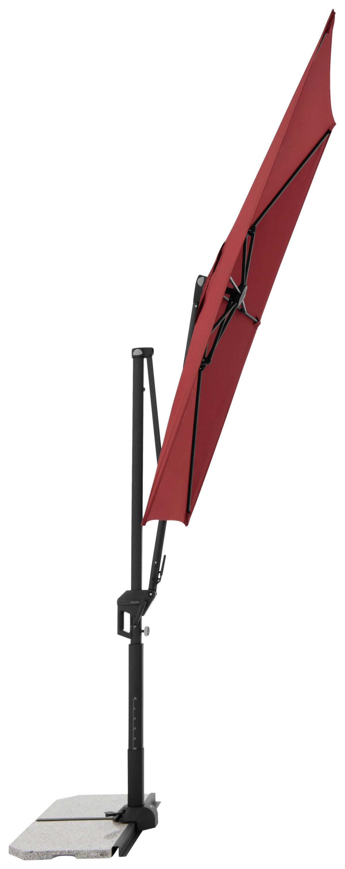 Ampelschirm Active City Bordeaux/Schwarz ca. 240x135cm - Bordeaux/Schwarz, Basics, Textil/Metall (240/135cm) - Doppler